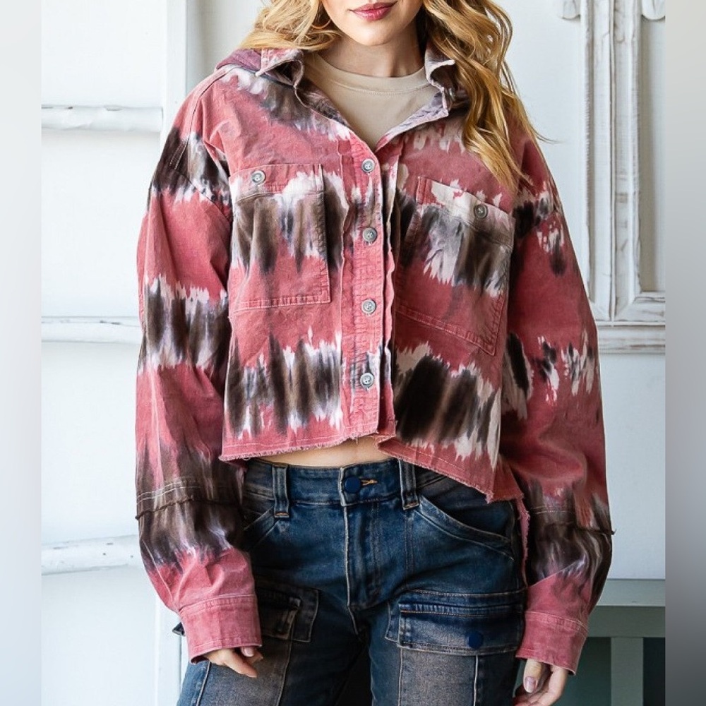 Oli & Hali The Karson Kat Tie Dye Corduroy Over Shirt